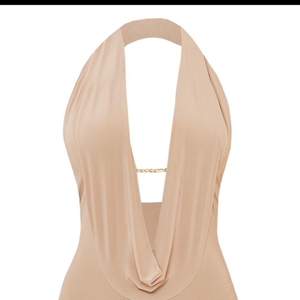 Stone slinky cowl chain dress